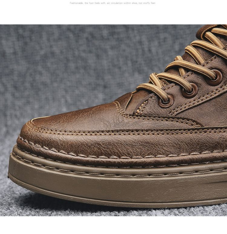 Herren Samt Warme Verdickte Schneestiefel High-Top Schuhe Winter Baumwollschuhe Pelz Integrierte Wasserdichte Und Rutschfeste Baumwollstiefel_voghion.com