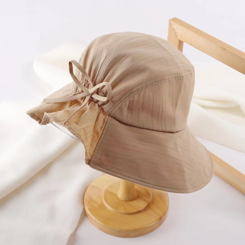 Fisherman's Hat Women's Summer Thin Style Travel Fashion Simple Bow Fold Sun Protection Bowl Hat Sun Protection Hat_voghion.com