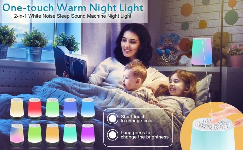 Máquina de ruido blanco para bebés, instrumento relajante para dormir, reproductor de música, luz nocturna, ayuda para dormir, instrumento de ruido blanco para dormir._voghion.com