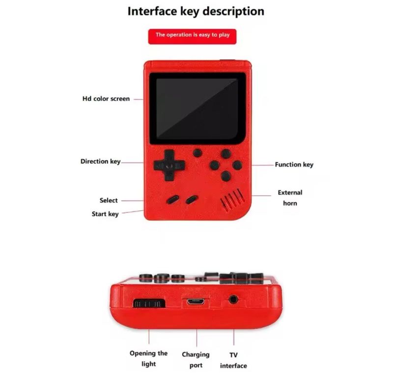 Mini console de jeux vidéo rétro portable avec lecteur de jeu classique 500 en 1 intégré_voghion.com