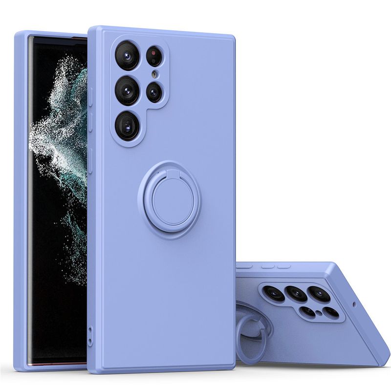 Custodia per cellulare adatta per Samsung S24 Custodia per cellulare con supporto ad anello in silicone ultra liquido S25/A54 Custodia protettiva anti-caduta S22_voghion.com