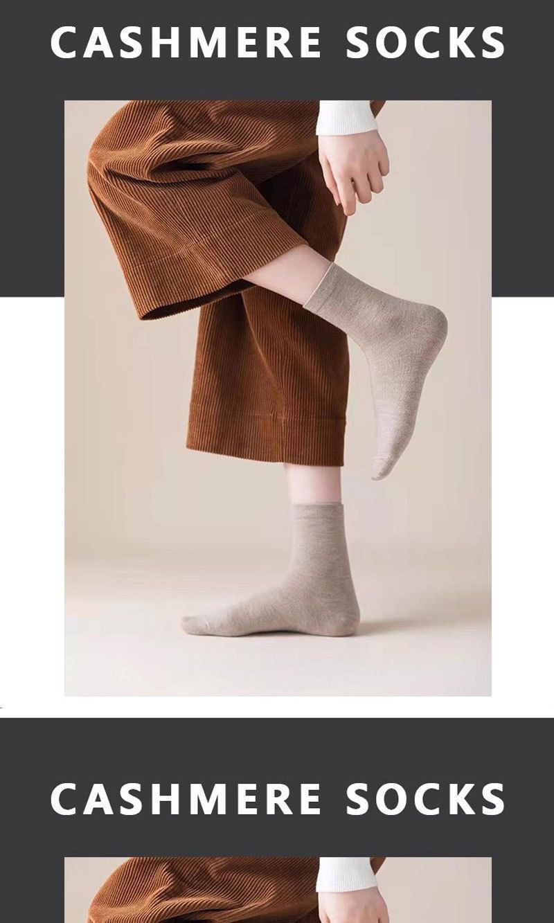 Solid Color Cashmere Socks Men's Winter Fleece Thickened Warm Tube Socks Super Thick Sports And Leisure Cold-resistant Snow Boots Stockings_voghion.com