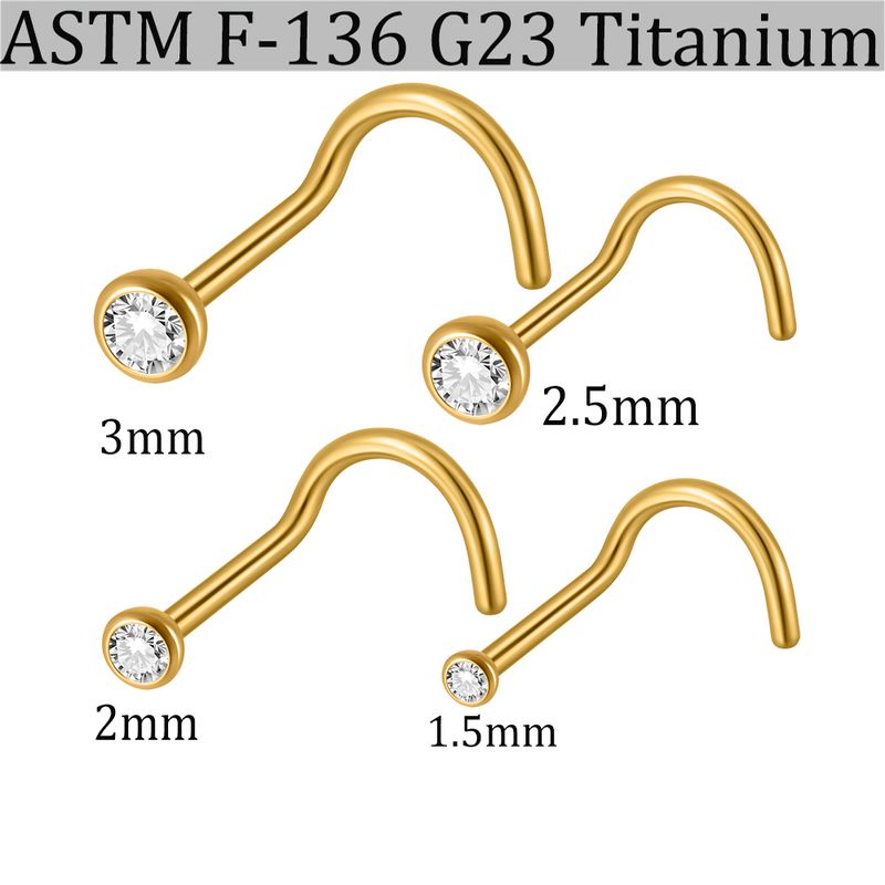 1/4 pezzi G23 titanio massiccio a forma di S perno per naso 20G 1,5/2/2,5/3 mm diverse dimensioni superiori cristallo anello per naso curvo carino perno piercing_voghion.com