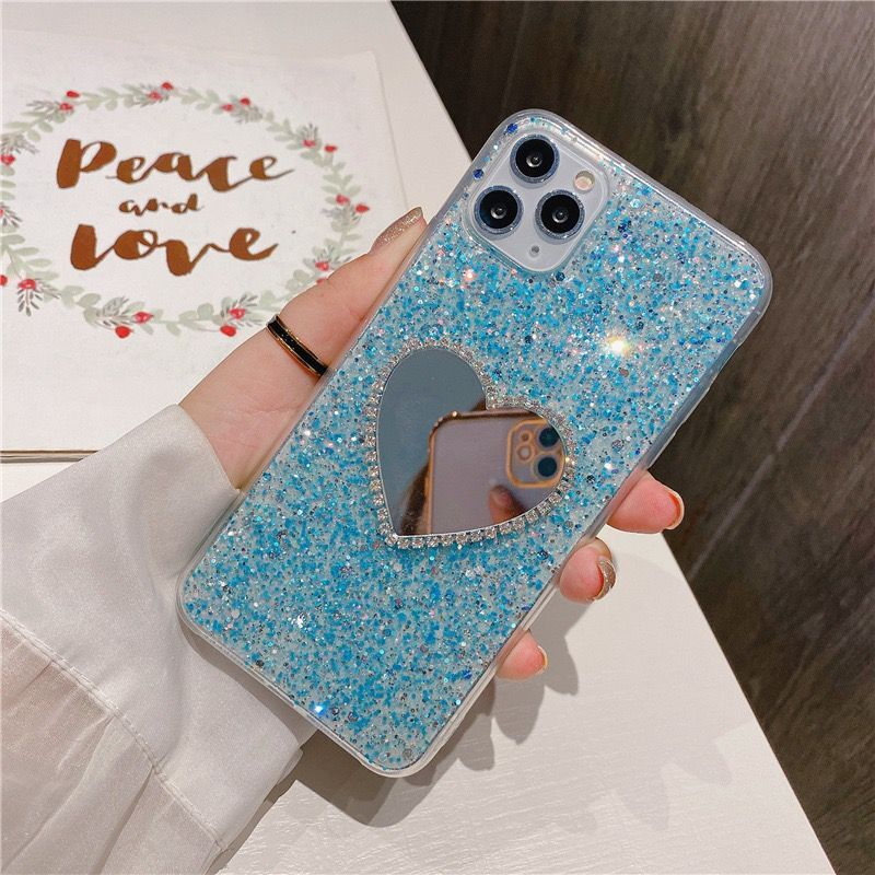 Módní třpytivé flitry zrcadlové pouzdro na telefon pro iphone 12 Pro Max čirý kryt pro iphone 7 Plus 8 6 6s X XS Max XR 11 Fund_voghion.com