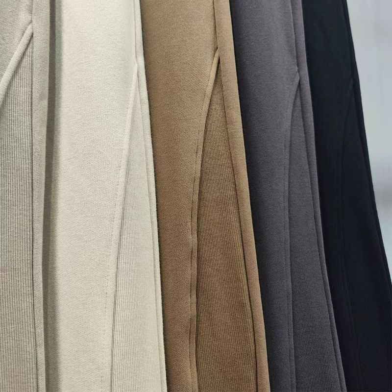 Streetwear Oversized Drawstring Joggers – Unisex Cotton Blend Cargo Pants With Patchwork & Flared Hem (Black/Charcoal/Brown/Beige/Light Coffee)_voghion.com