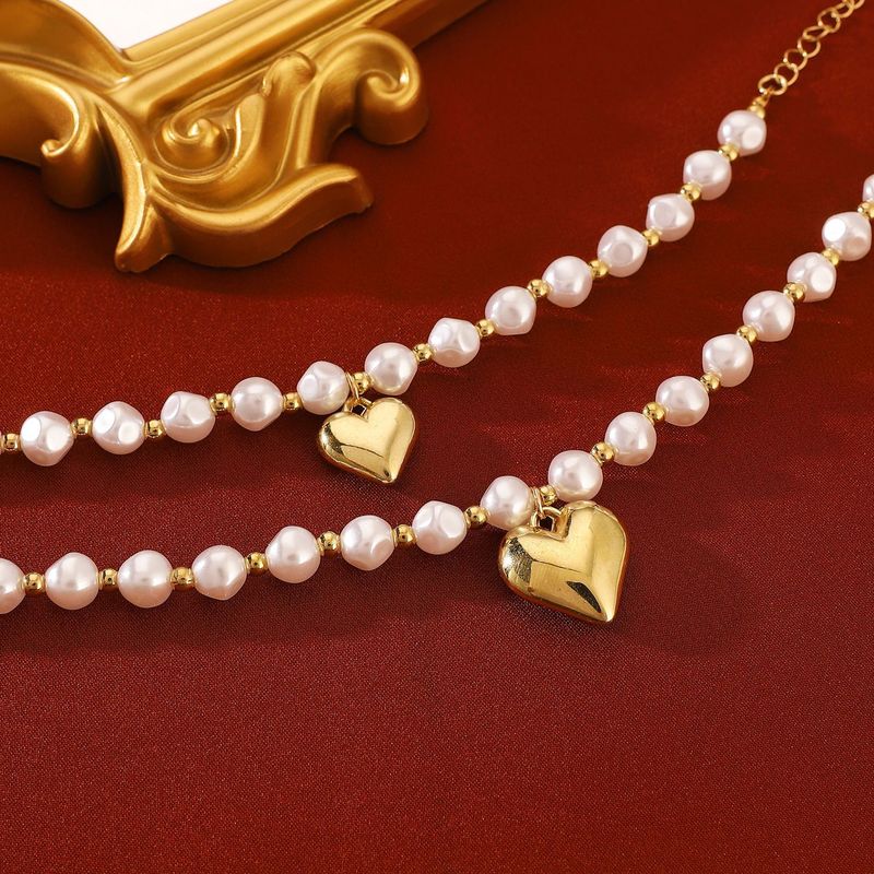 Collana con perline rotonde esagerate in stile punk europeo e americano, collana personalizzata a forma di amore rimovibile con nicchia temperamento_voghion.com