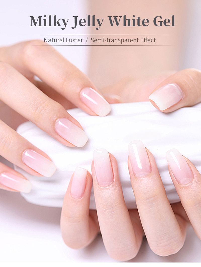 BORN PRETTY - Gel traslucido bianco latte - Bianco yogurt e bianco riso | Smalto UV in gel proteico per manicure naturale_voghion.com