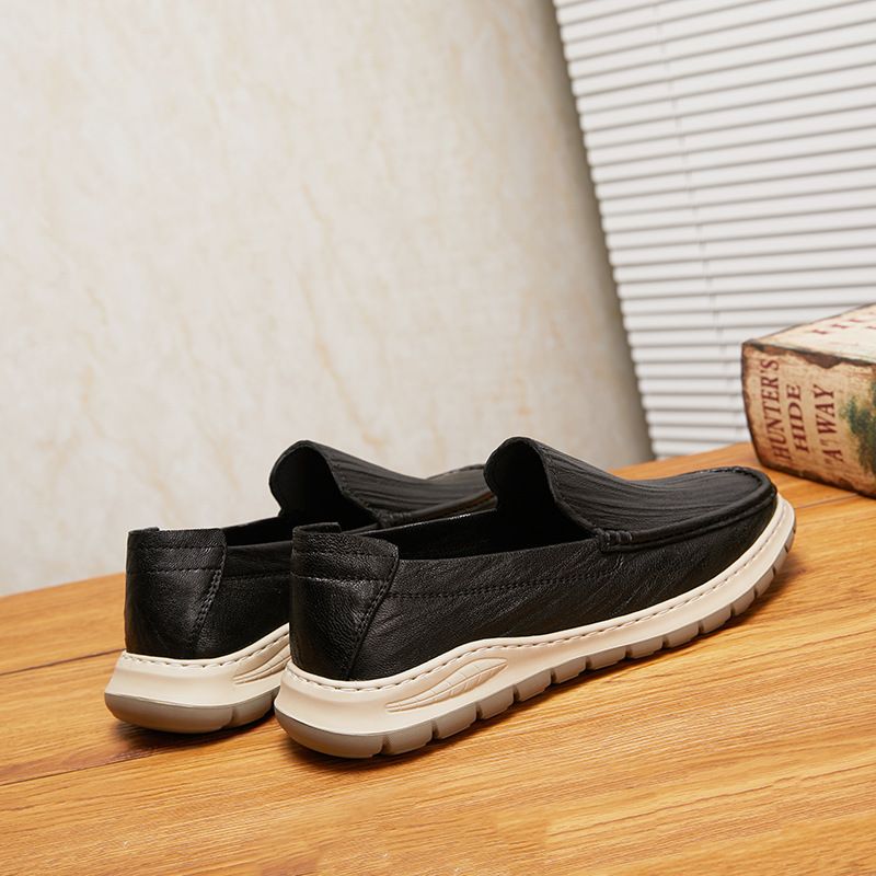 New set of foot comfortable bean shoes flat light breathable men's casual shoes_voghion.com