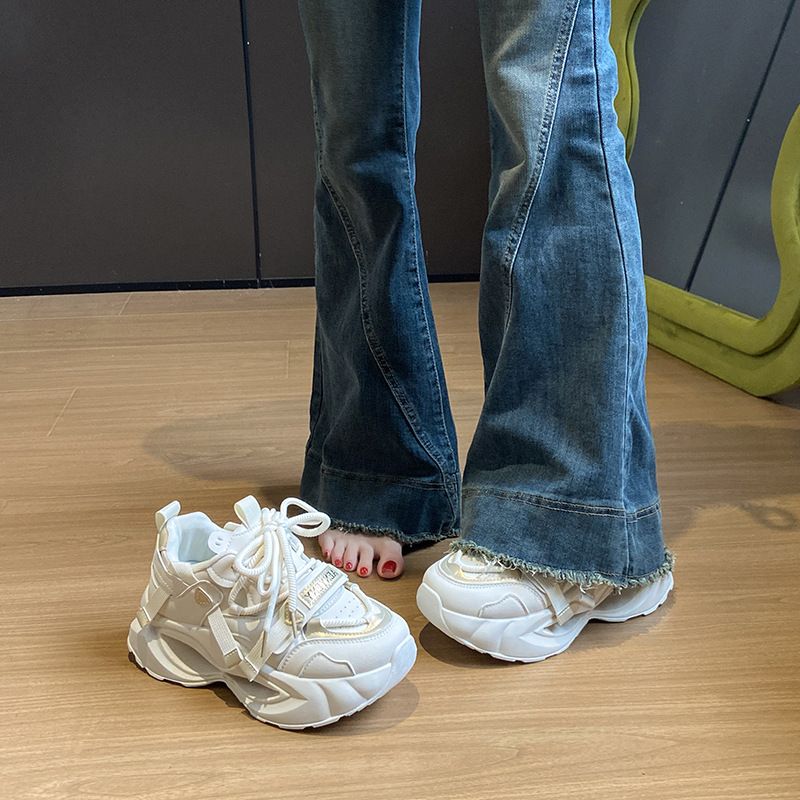 i Dad Shoes Female Student Sports Running Shoes Casual Shoes Platform Height Increase_voghion.com