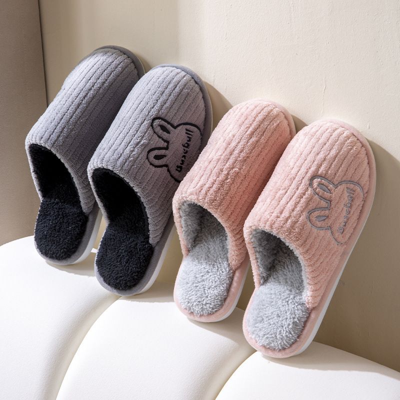 Pantofole da donna in cotone 2024, nuove, per interni ed esterni, con suola spessa e morbida al tatto, per l'inverno_voghion.com