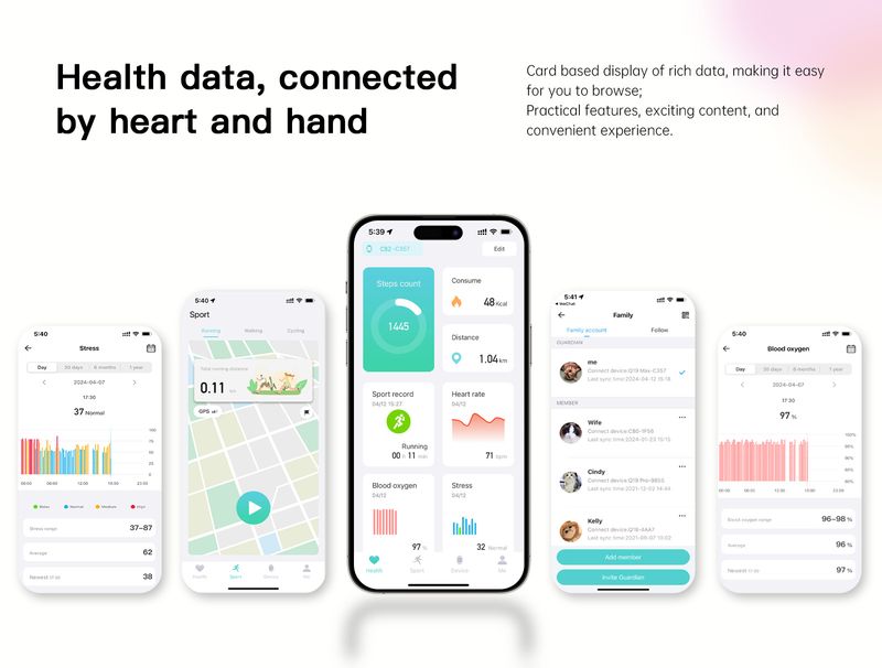 SKYBON C82 Smart Watch With Heart Rate, Blood Oxygen, Sleep Monitor, Fitness Tracker, Waterproof, Compatible With IOS,_voghion.com