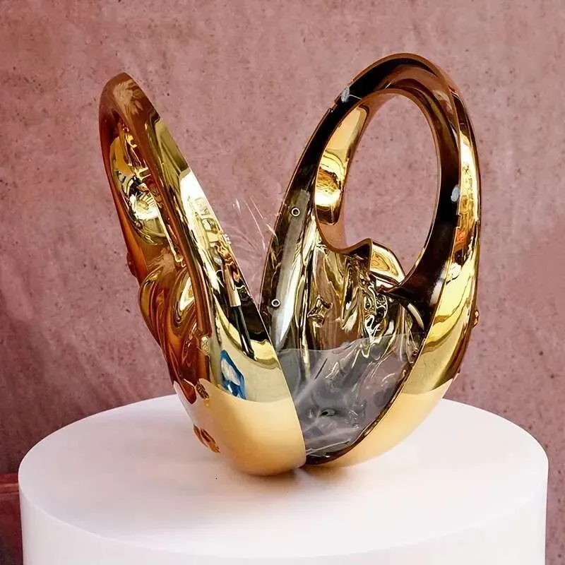 Designer 2025 New Fashionable Acrylic Women's Moon Shape Handbag Crossbody For Evening Events Hard Gold Sier Shell_voghion.com