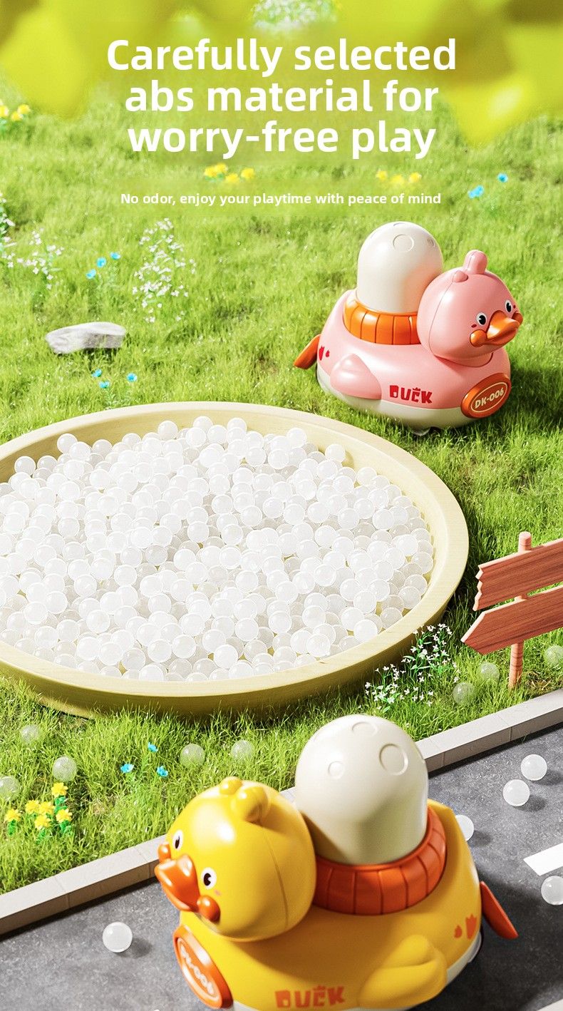 Children's Press And Inertia Animal Duck Baby Educational Toy Car Slide Pull Back_voghion.com