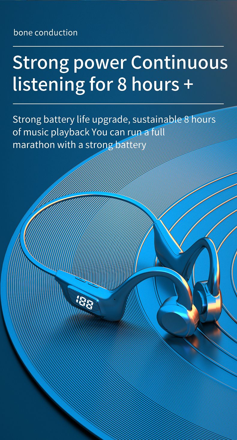 Vg06 Air Bone Conduction Headphones Tf Card Digital Display Fone Headset Hands-free Call Auriculares Sports Open-ear Earphone_voghion.com