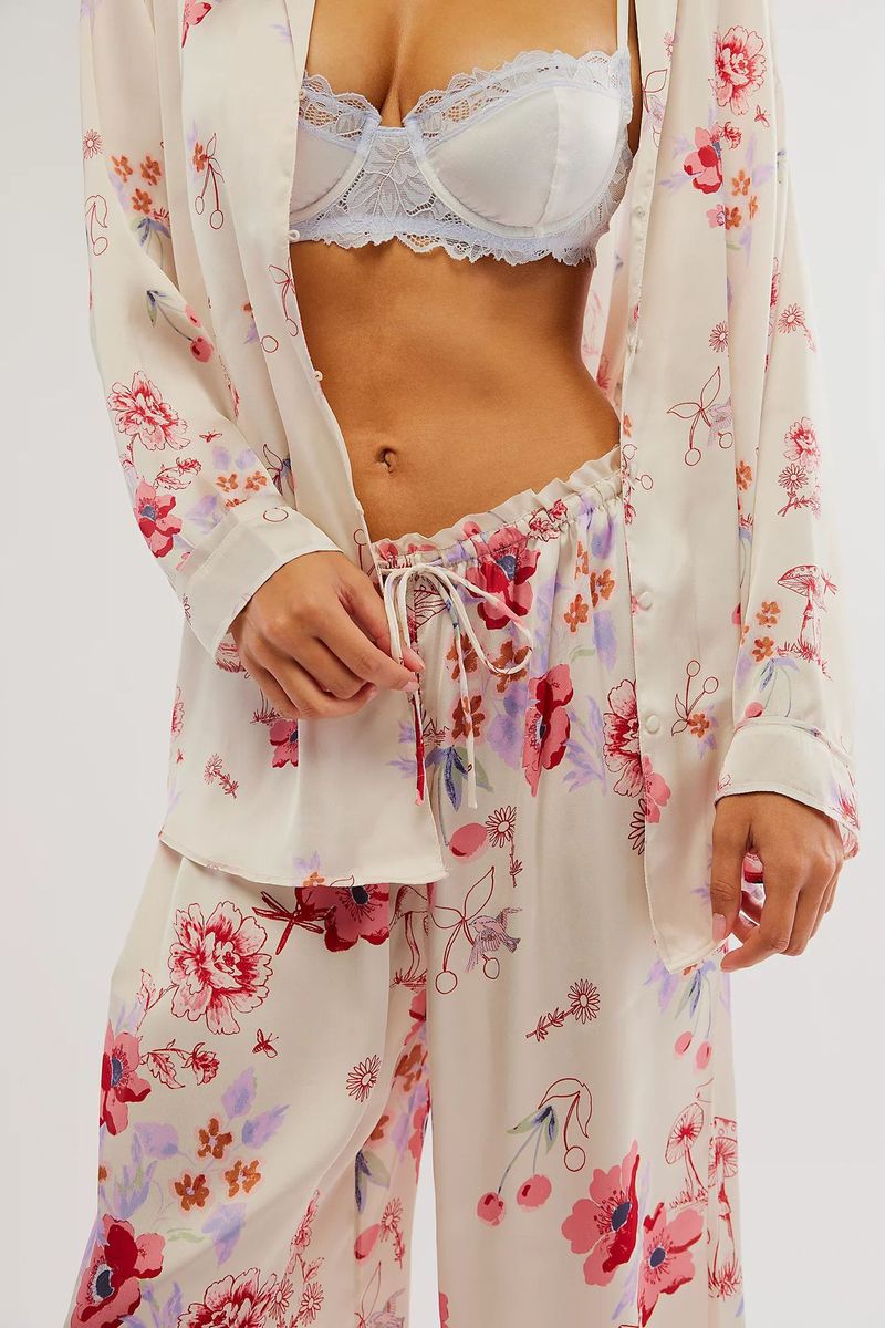 Damen Nachtwäsche Pyjamas Lose Home Kleidung Langarm Hemd Hosen Set Damenbekleidung_voghion.com