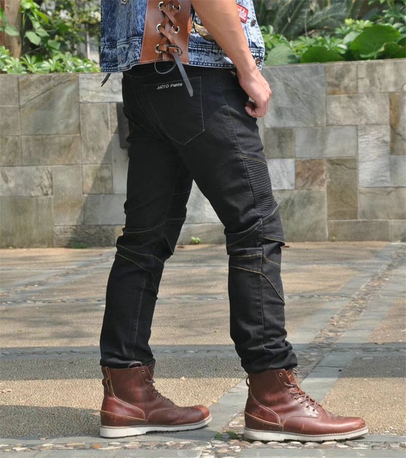 Jeans da motociclista per uomo e donna - Impermeabili, antivento e traspiranti per tutte le stagioni con protezioni integrate per le ginocchia - Denim elasticizzato per il massimo comfort_voghion.com