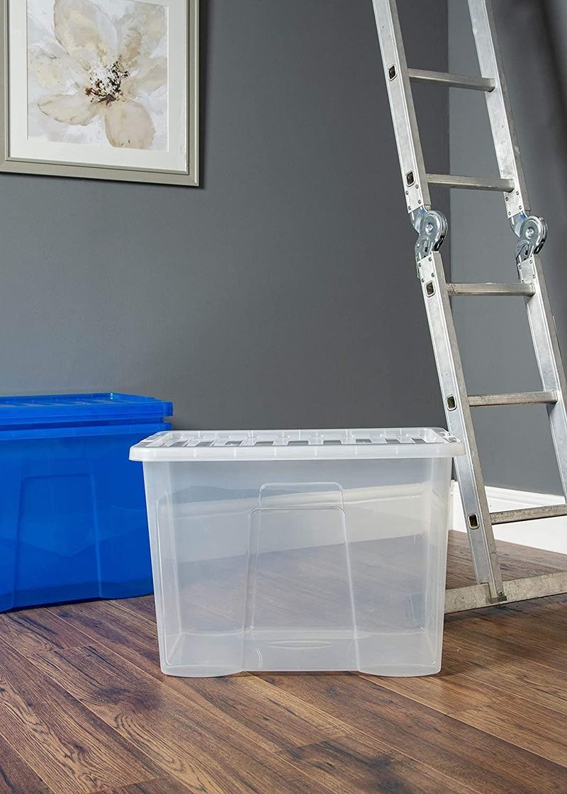 Storage Box Wham 80 Litre , Versatile Clear Home Storage, Clear (5 Pack)_voghion.com