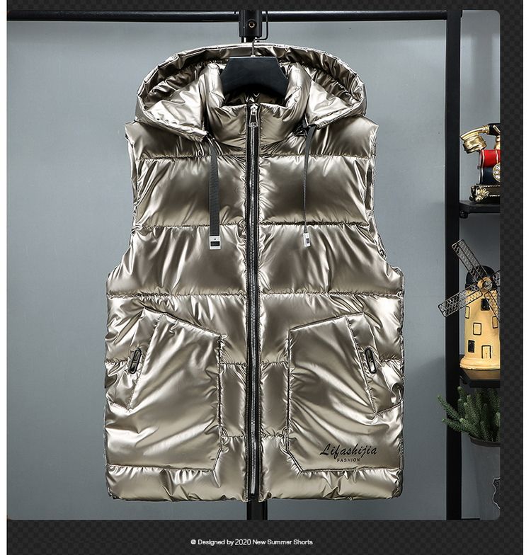 Canotta da uomo in piumino di cotone luminoso autunno e inverno con spalle calde, versione coreana, tendenza da indossare_voghion.com