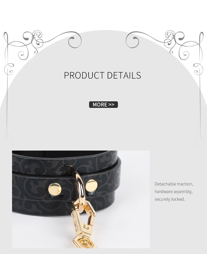 BLACKWOLF BDSM Sets Bondage Leather Set For Restraint Fetish Handcuffs Collar Gag Whip Erotic Accessories Couples Adult_voghion.com