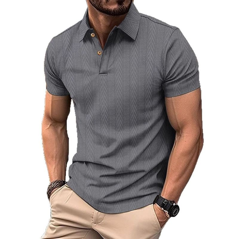 Unbeatable Quality 2024 Summer Outdoor Collar Men's T-shirt Solid Color Short Sleeved Polo Top_voghion.com