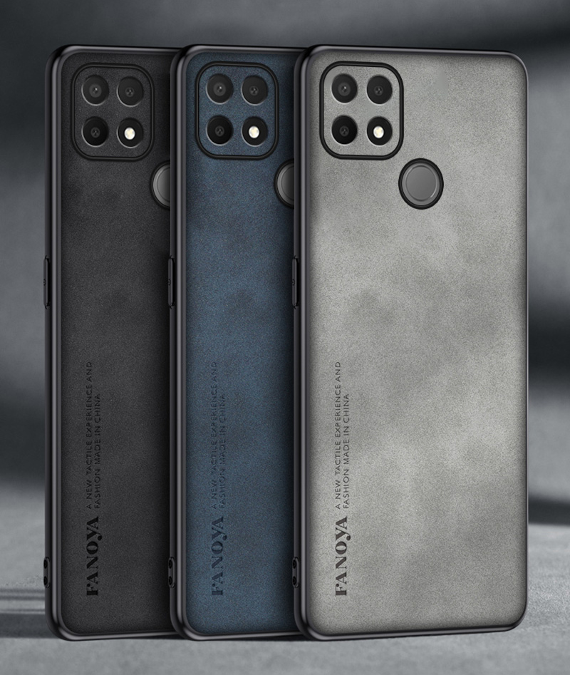 Voor OPPO A15S Coque Luxe PU Leather Case Voor OPPO A15 A15S Achterkant Matte Siliconen Schokbestendig Volledige Bescherming telefoon_voghion.com