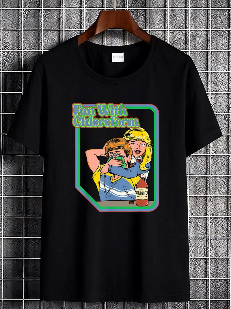 NEU LIMITIERT Fun With Chloroform Lustiges Dark Humor Shirt Lustiges Humor T-Shirt für Erwachsene Designer Kleidung Vielseitig Homme Mode Weich Bequem_voghion.com