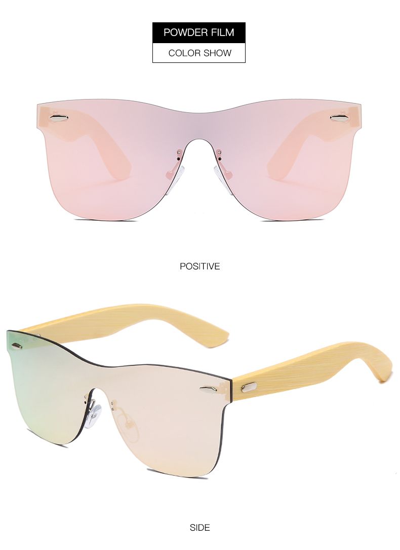 Prodotti ecologici personalizzati all'ingrosso Occhiali da sole in legno a specchio retrò unisex Bambù_voghion.com