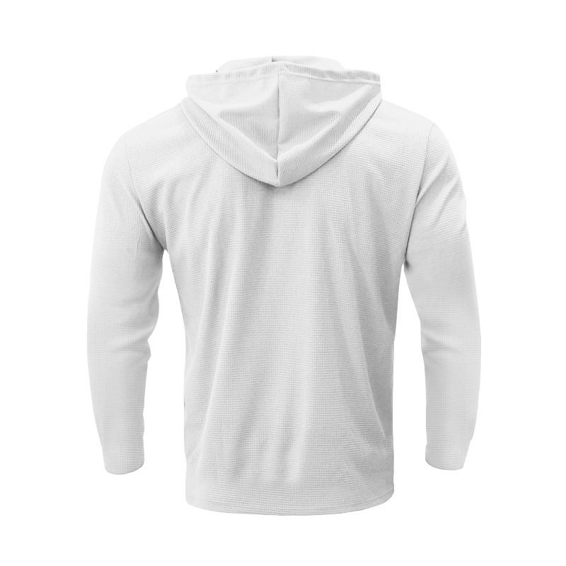 Herren-Set aus Waffelstrick-Hoodie und Jogginghose – Atmungsaktive Loungewear mit langen Ärmeln (lässiges, einfarbiges zweiteiliges Outfit)_voghion.com