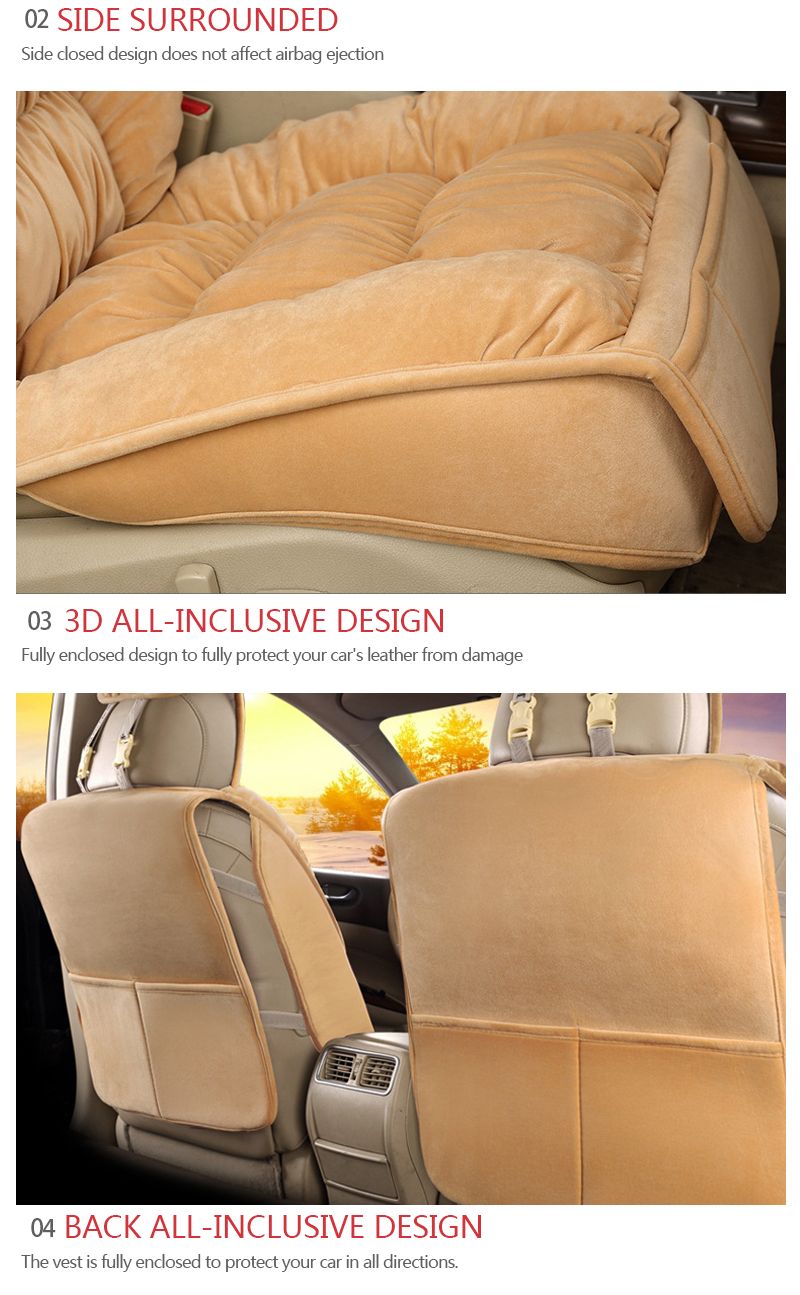 Soft Plush Covers Automobiles Cover Cushion Pad Car Seat Protector Set Universal Winter Auto Interior Accessories_voghion.com