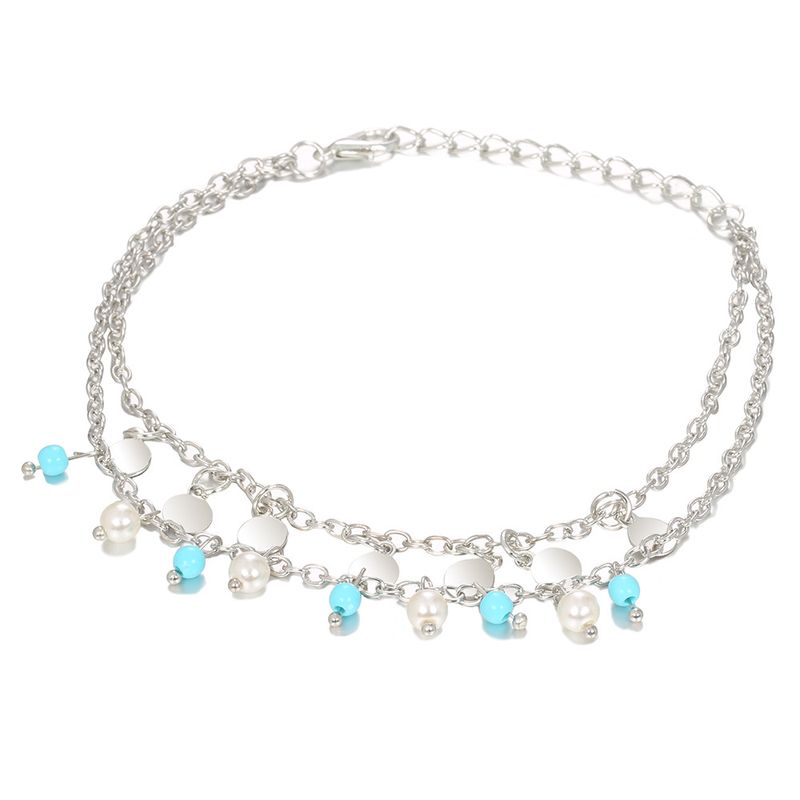 Verano Baita Pequeño Fresco Y Elegante Calzado De Cuentas Personalizado Simple Redondo Lentejuelas Tobillo_voghion.com