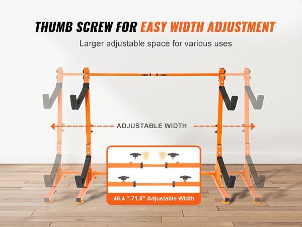 VEVOR Freestanding Kayak Storage Rack, Kayak Stand For 2 Kayak Canoe Paddleboard, Heavy-duty Steel Kayak Hanger Holder With Padded Arms And Adjustable Width, 175LBS Max Load, For Indoor Outdoor Garage_voghion.com