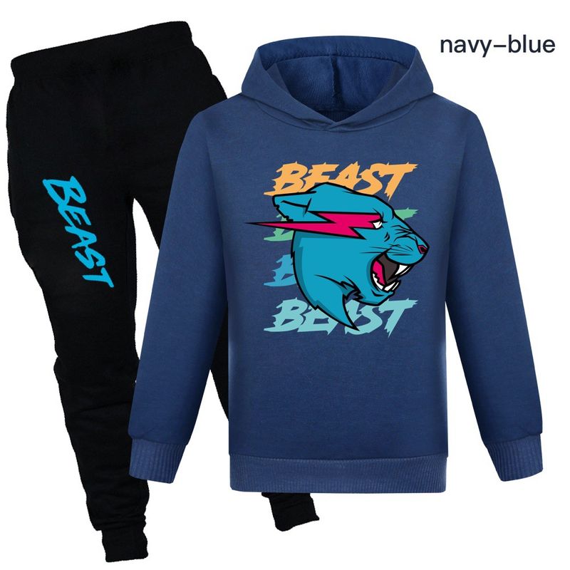 Boys And Girls Spring & Fall Sweatshirt + Pants Set 2775_voghion.com