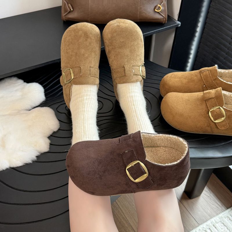 2025 Thick-Soled Fleece-Lined Warm Full-Coverage Shoes For Women New Fashion Versatile Lightweight Korean_voghion.com