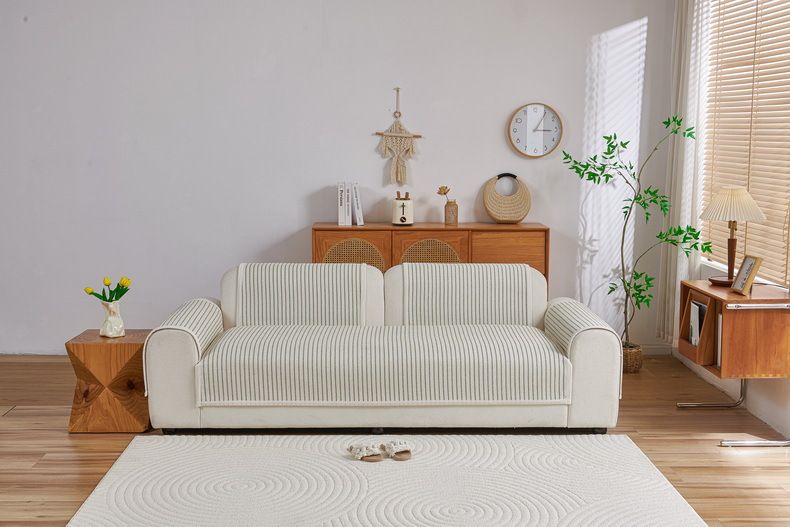 Premium Chenille Sofa Kussenhoezen & Kussensets – Moderne Gestreepte & Effen Beschermers voor 3-zitsbanken, Antislip & Ademend_voghion.com