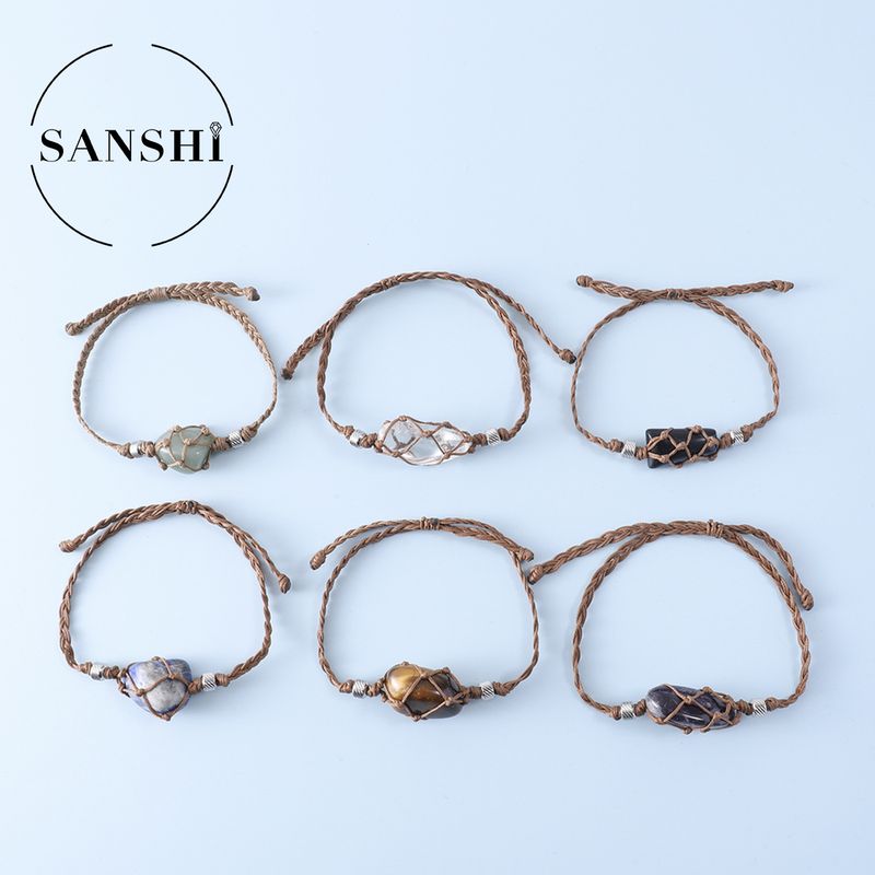 Women's Jewelry Natural Gemstones Natural Crystal Braided Bracelets Stone Bracelets Irregular Gemstones_voghion.com