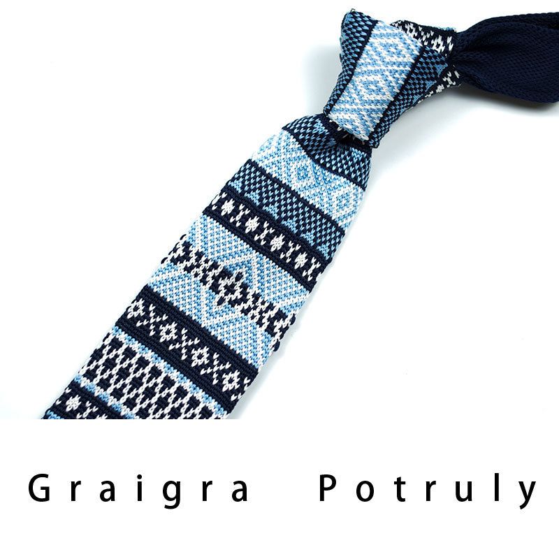 Men's Ties & Handkerchiefs style ethnic style coffee color yellow gray dark green width 6CM men's knitted tie_voghion.com