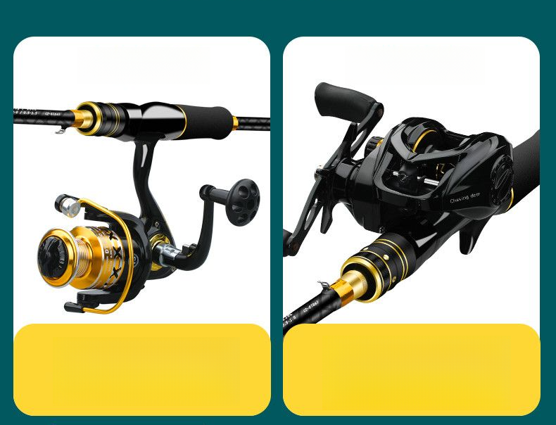 New Lure Set Carbon Fiber Ultra-light Fishing Black Fish Beginner Entry Single Rod Straight Handle Baitcasting Reel_voghion.com