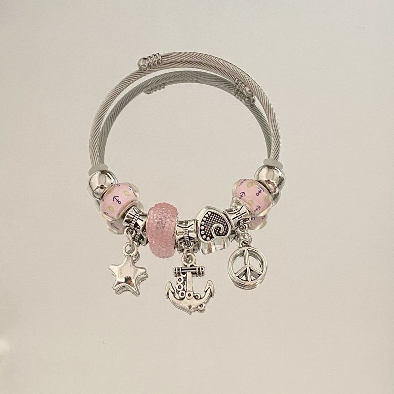 Panjia Dora DIY Beaded For Women Stainless Titanium Steel Bracelet Versatile Light Luxury Jewelry_voghion.com