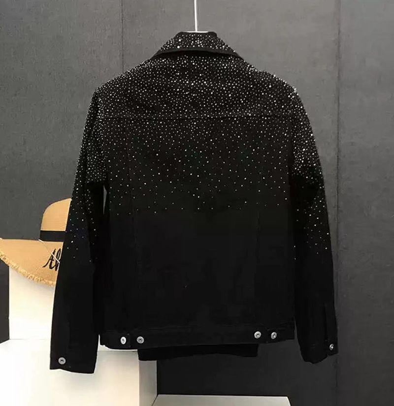 Moška oblačila, nova moda, zvezdnato nebo, vroča diamantna jakna, moška vsestranska, lepa, ohlapna jakna, vsestranski vrhnji trendi za prosti čas_voghion.com