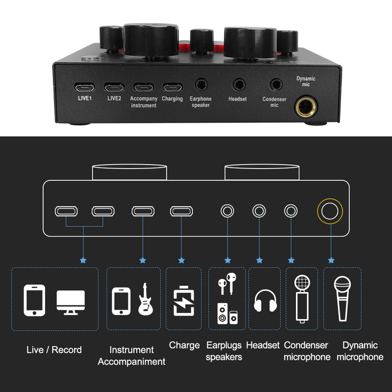 8 stks/set Bm 800 Microfoon Kit voor Computer 10 Kleuren met V8 Geluidskaart Professionnel Microfone Studio Microfono_voghion.com