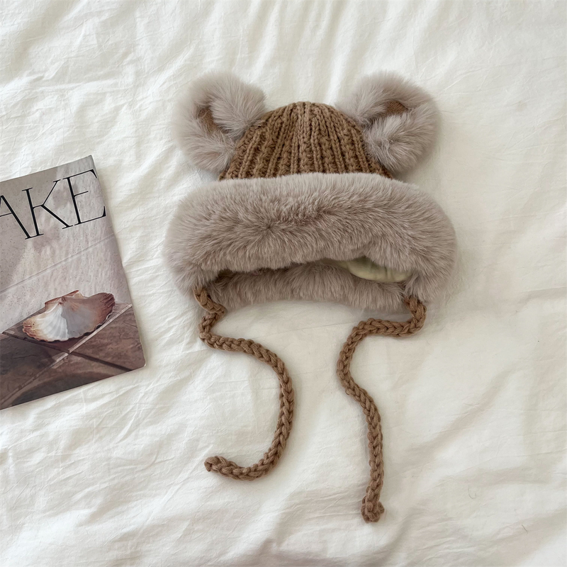Cappelli per bambini Cappelli invernali per ragazze Pullover Plus Velluto Cappelli per orecchie da bambino per uomo e donna Autunno e inverno Cappelli Lei Feng per bambini spessi e caldi_voghion.com