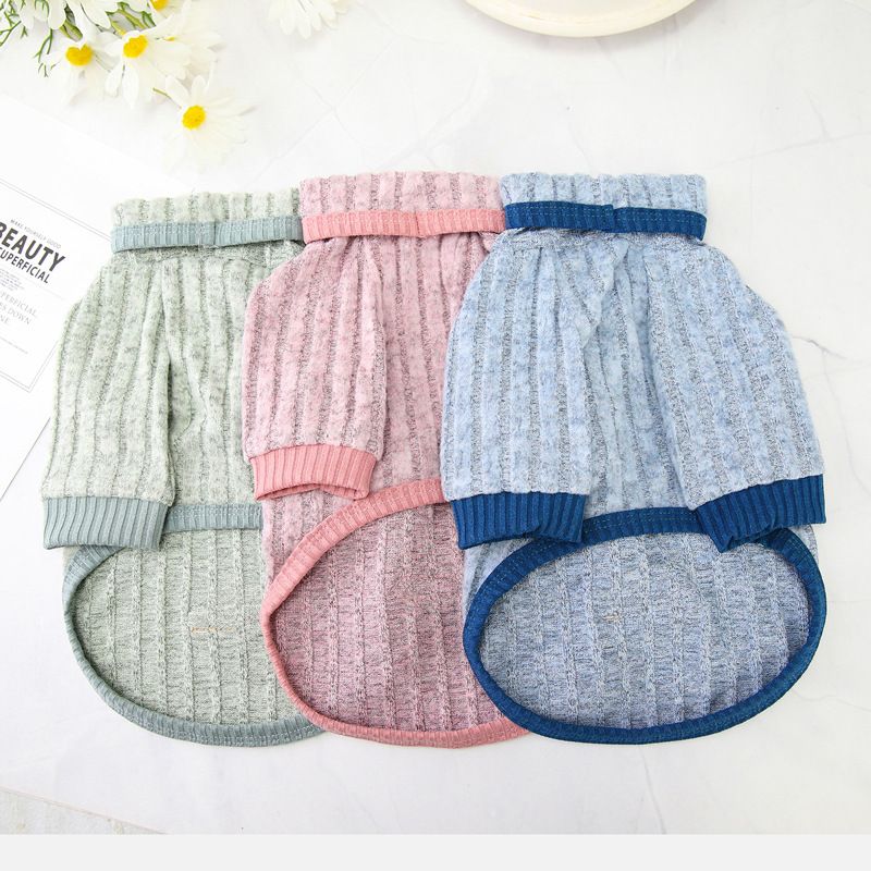 Új Teddy kiskutya kisállat ruházat őszi/téli 21 háromszínű alappulóver_voghion.com