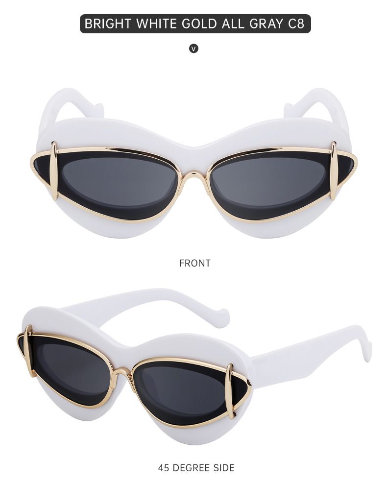 2024 Nuova moda Cat Eye Internet Celebrity, stessi occhiali da sole Y2K con montatura piccola, occhiali da sole femminili alla moda_voghion.com