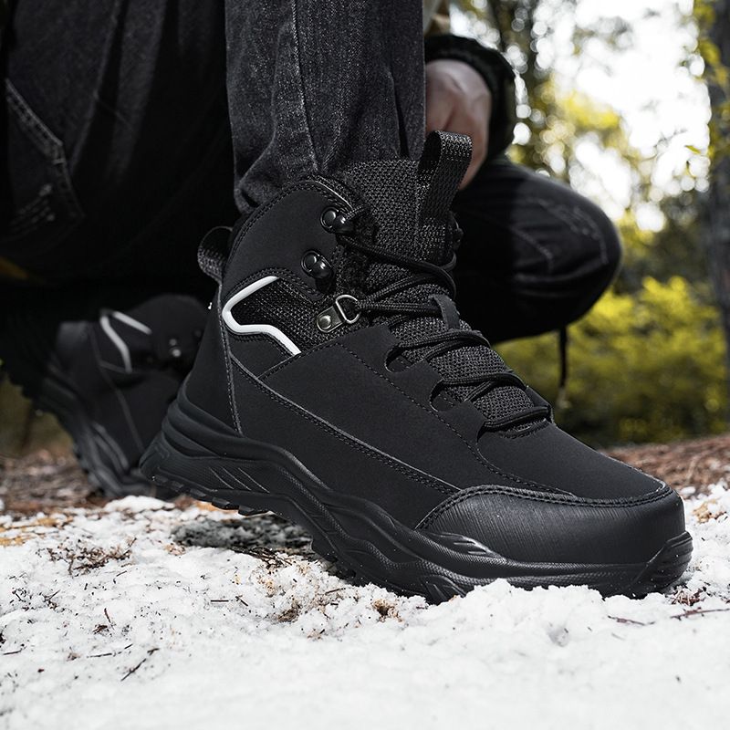 Unschlagbare Qualität Neue Herbst- und Winter-Wanderschuhe High Top Outdoor mit Plüschisolierung, lässige Sportschuhe für Männer, übergroße Reise_voghion.com