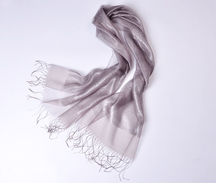 spring and summer mulberry silk scarf sunscreen shawl double-layer contrast color gold tassel silk organza scarf  _voghion.com