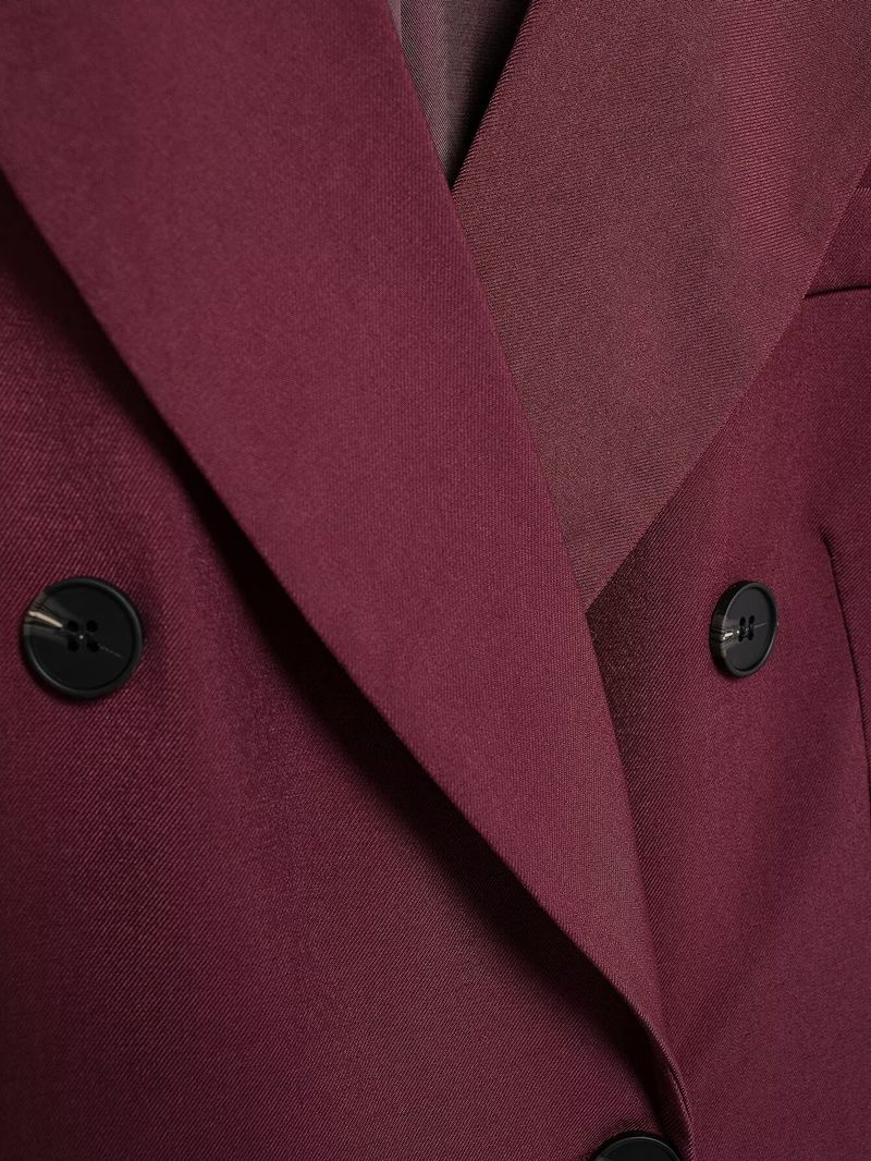 Women's Clothing Autumn Ankola Red Double Breasted Jacket Pants Suit_voghion.com