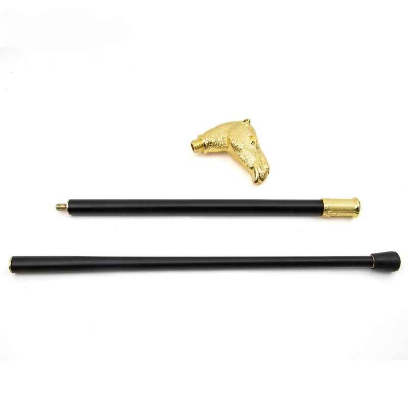 Golden Camel Head Walking Cane Fashion Walking Stick Gentleman Luxury Crosier Knob Walking Stick 93cm_voghion.com
