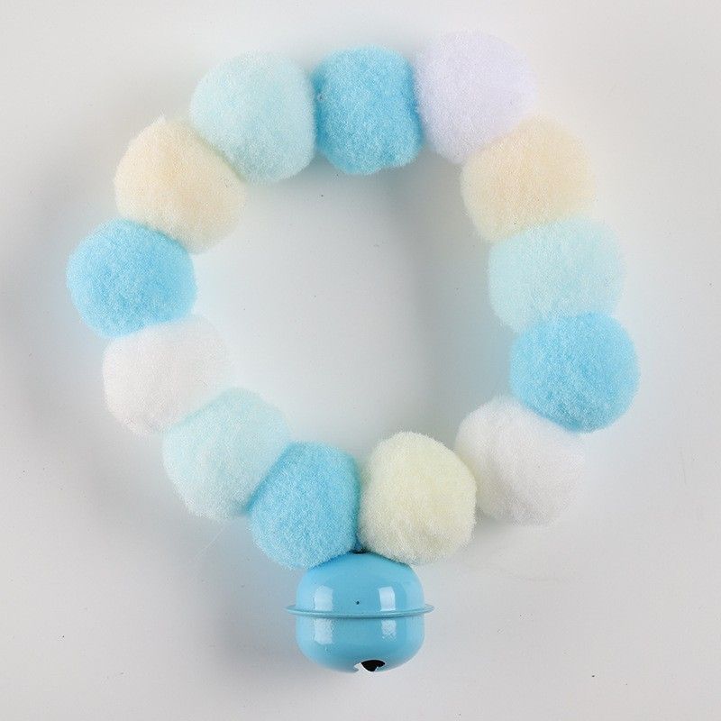 Scaldacollo per gatti colorato con pompon, anello elastico per cani, celebrità di Internet, palla soffice, accessori per animali domestici carini_voghion.com