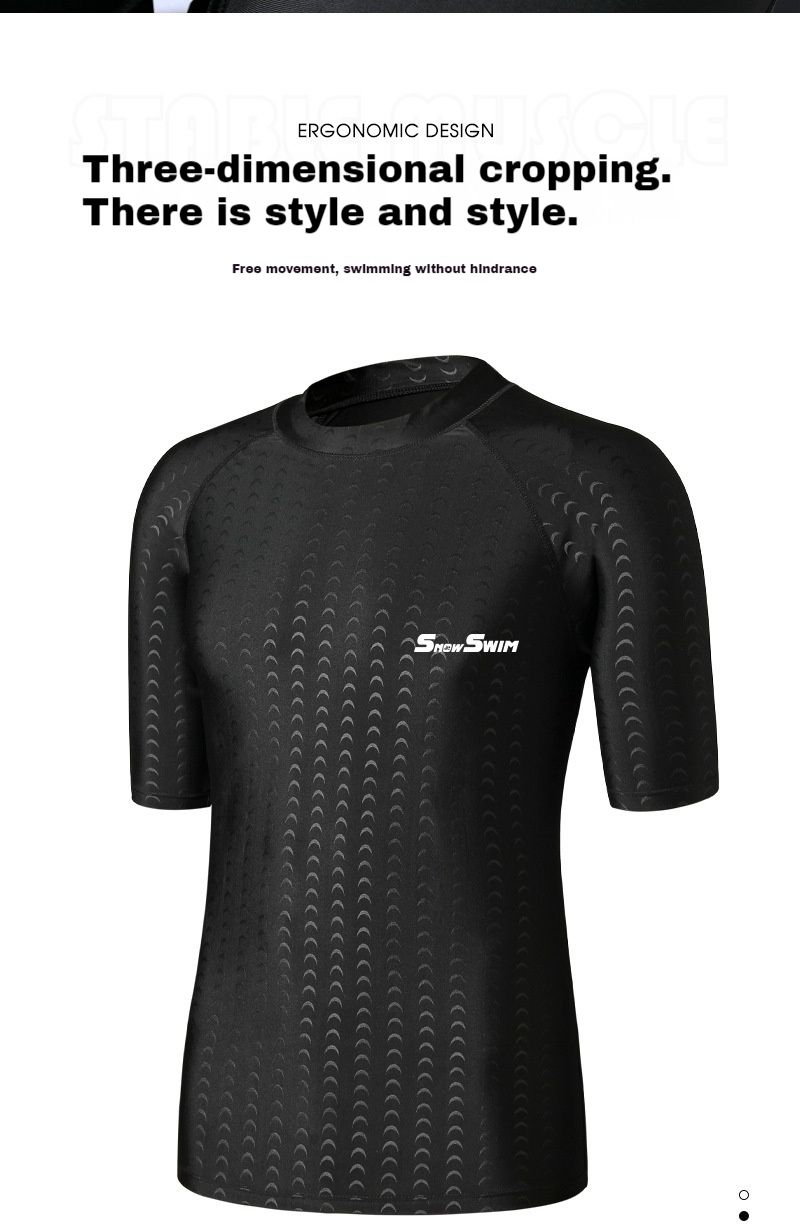 Costume da bagno da uomo in poliestere effetto pelle di squalo e pantaloni da bagno a cinque quarti, ad asciugatura rapida, anti-imbarazzante, set di attrezzature per il nuoto_voghion.com
