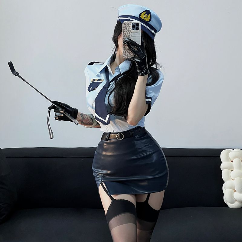 Vesti sexy poliziotta in stile navy, puro desiderio, costume da cosplay, hostess di corte notturna, segretaria, taglia queen, uniforme_voghion.com